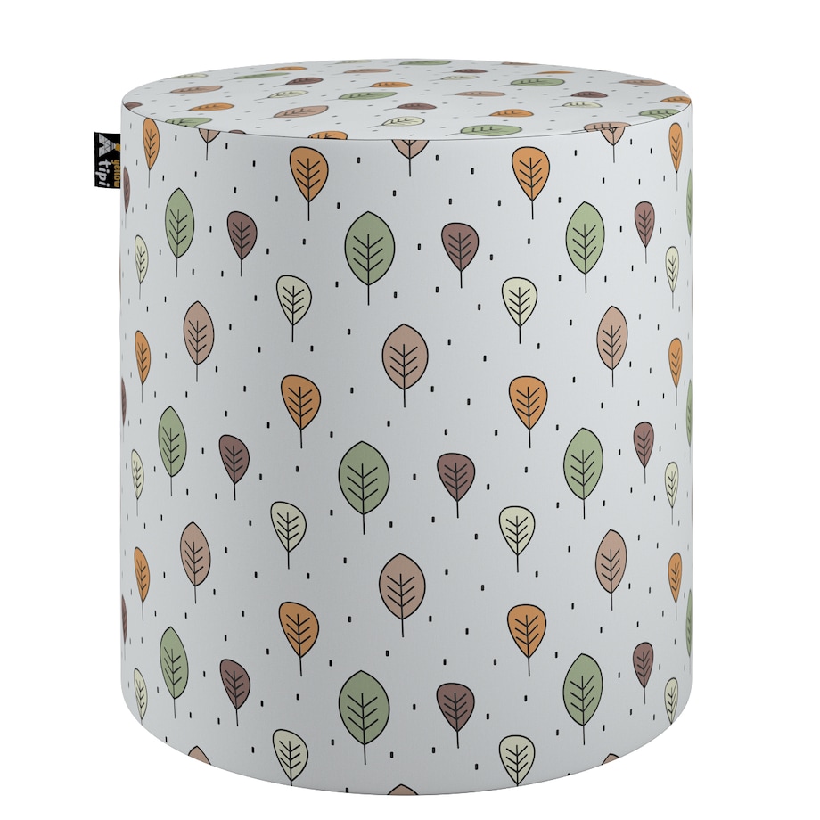 Puf Bobby, ecru-brązowy, ø40, wys. 40 cm, Magic Collection