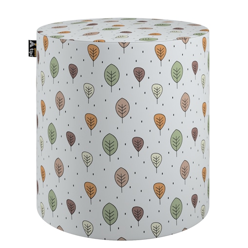 Puf Bobby, ecru-brązowy, ø40, wys. 40 cm, Magic Collection