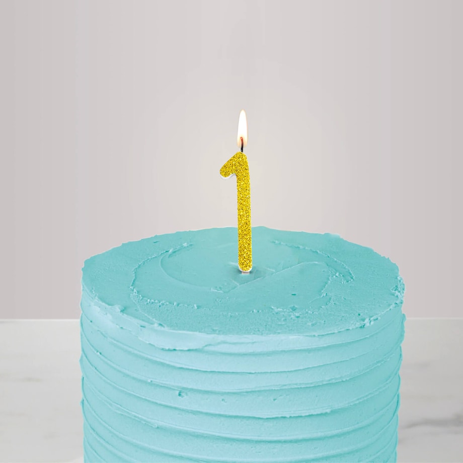 PME Świeczka cyfra 1, złoty