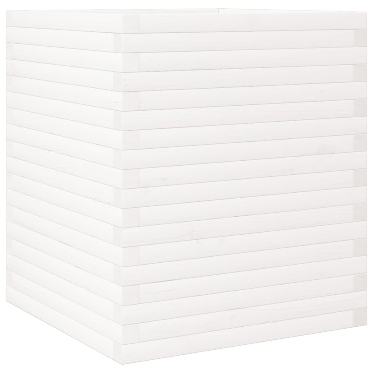 vidaXL Donica ogrodowa, biała, 60x60x68,5 cm, lite drewno sosnowe