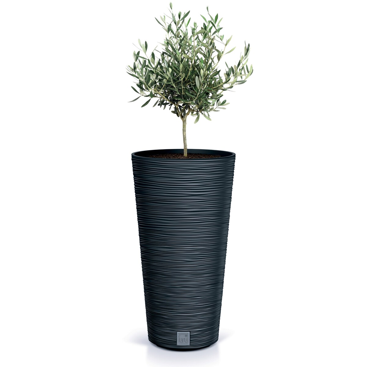 Doniczka Donica Ogrodowa 25 Cm Okrągła Na Taras Do Ogrodu Domu Antracytowa