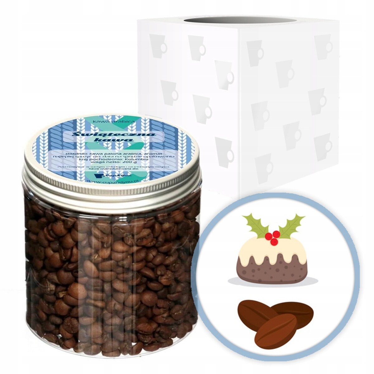 ŚWIĄTECZNA KAWA PREMIUM O SMAKU ŚWIĄTECZNEGO CIASTKA - PREZENT UPOMINEK NA MIKOŁAJA ŚWIĘTA GWIAZDKĘ BOŻE NARODZENIE POD CHOINKĘ DLA KOBIETY FACETA MĘŻCZYZNY