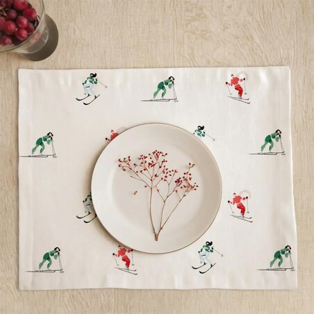 Podkładki świąteczne - Kolorowe narciarki