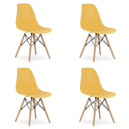 Krzesło Do Jadalni Kuchni Salonu Osaka Musztarda / Nogi Naturalne X 4