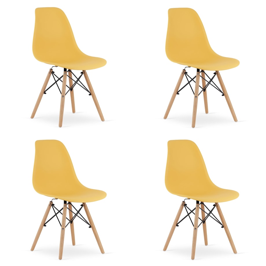 Krzesło Do Jadalni Kuchni Salonu Osaka Musztarda / Nogi Naturalne X 4