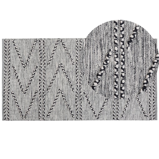 Dywan bawełniany 80 x 150 cm czarno-biały TERMAL