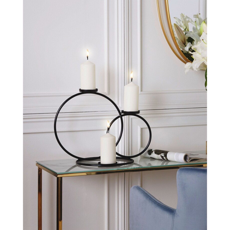 Świecznik metalowy 33 cm czarny CAKUNG