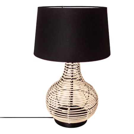 Abażurowa lampka nocna Granada czarna lampa na stolik