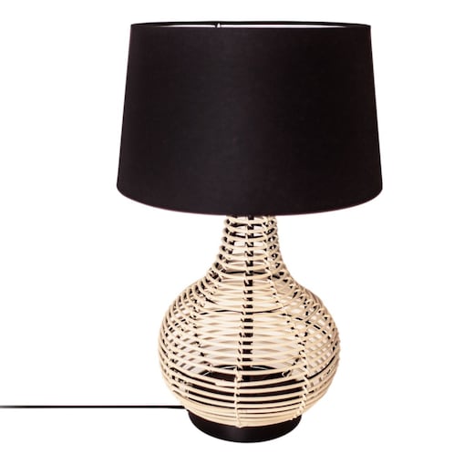 Abażurowa lampka nocna Granada czarna lampa na stolik