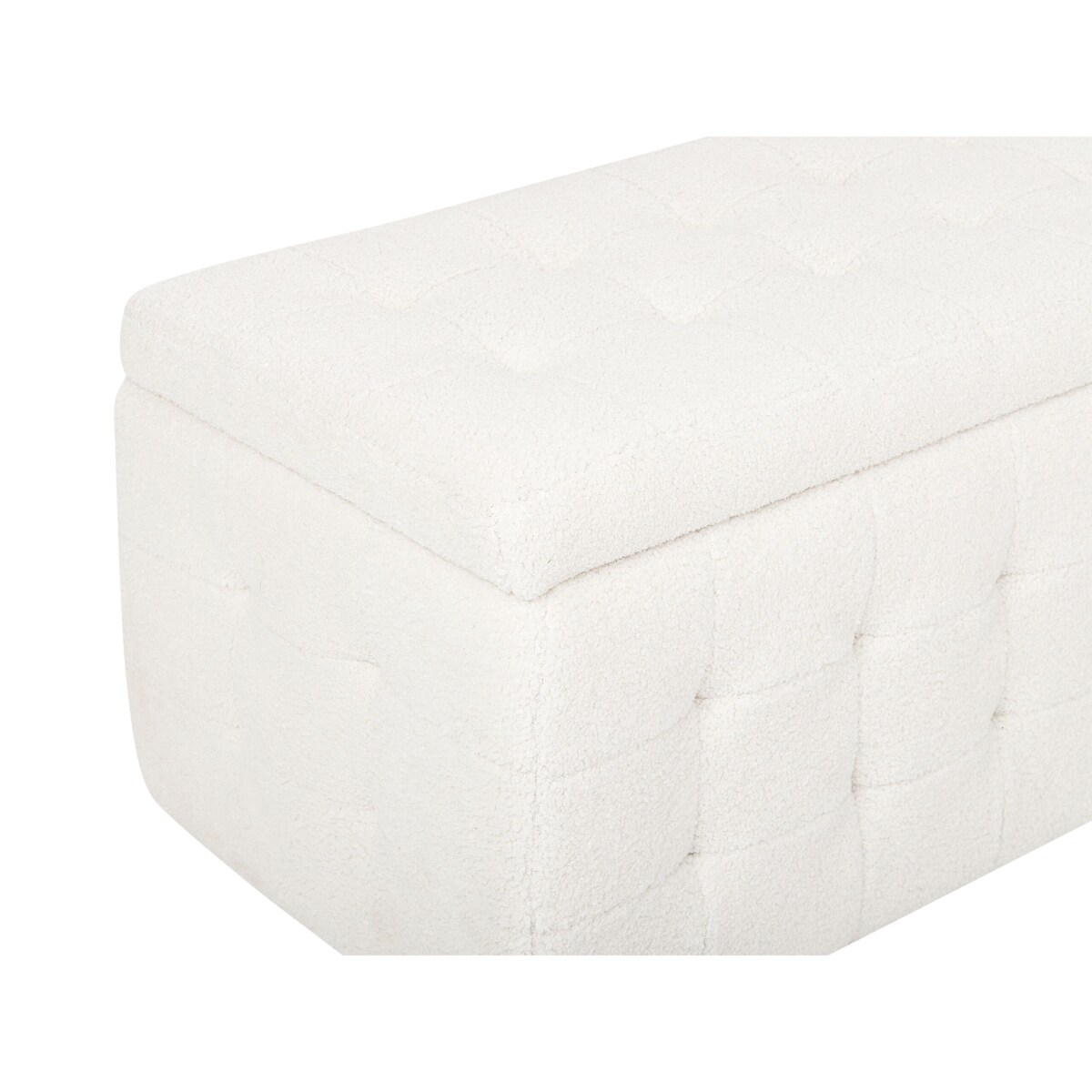 Puf ze schowkiem boucle biały MICHIGAN