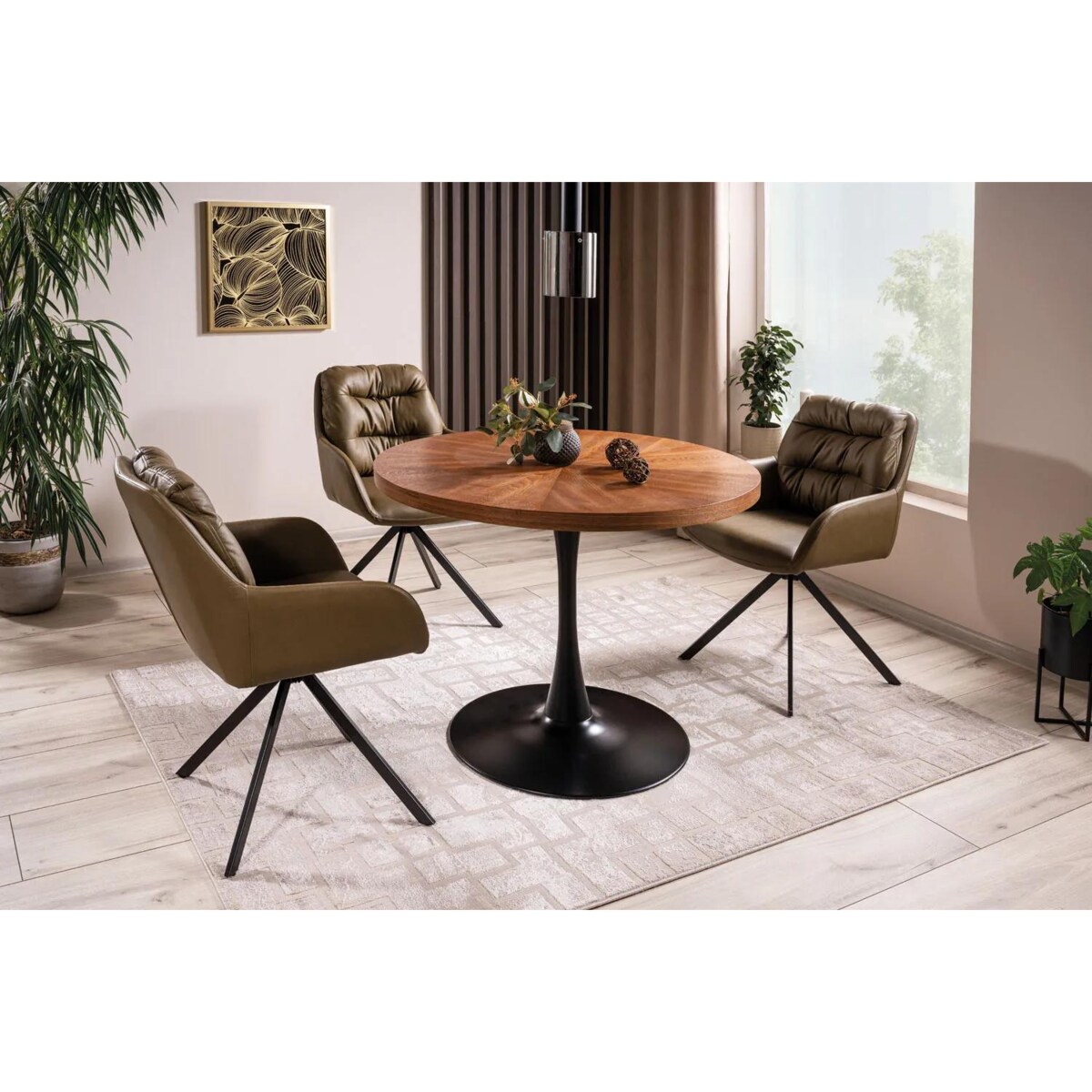 Stół okrągły AMADEO 100x100 orzech