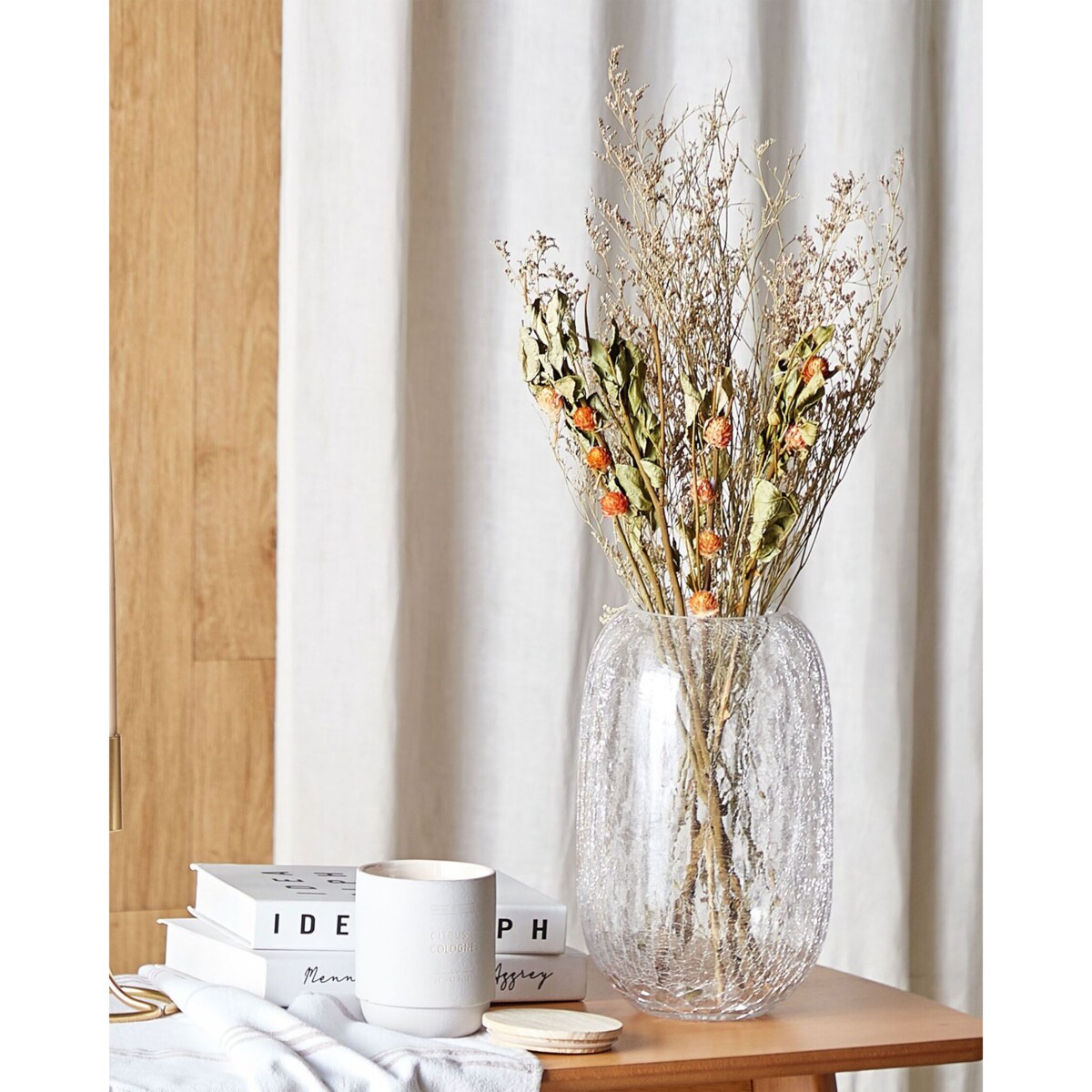 Bukiet suszonych kwiatów 65 cm pomarańczowo-zielony AZUEL