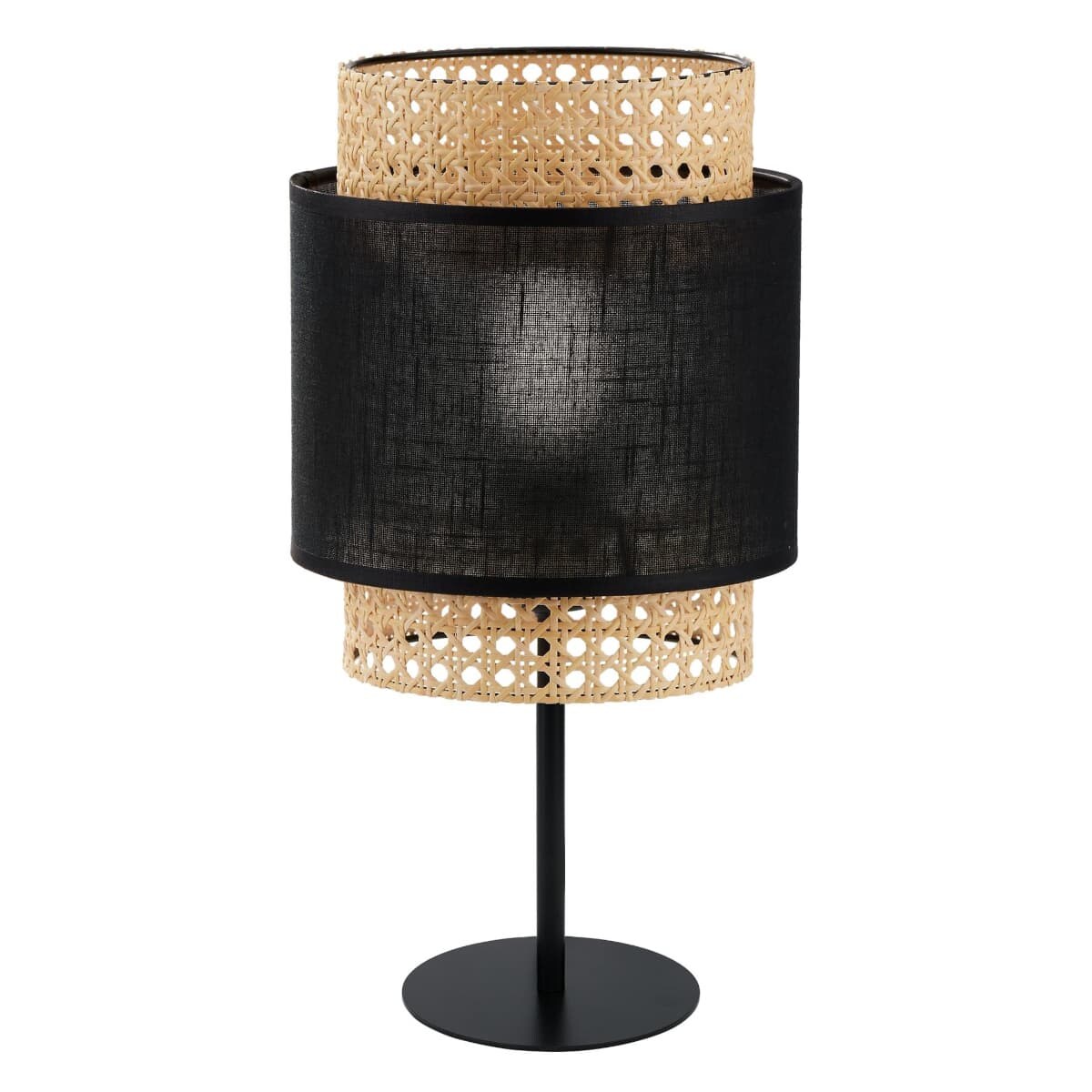 Ażurowa lampka nocna Boho 5567 TK Lighting ratanowa czarna słomkowa