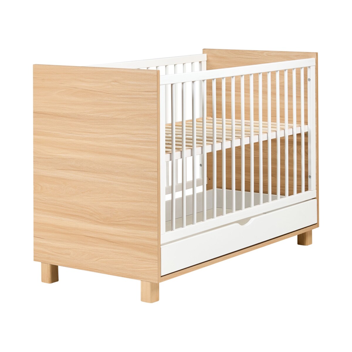 Łóżeczko dziecięce z szufladą GUNNAR 60 x 120 cm Biały