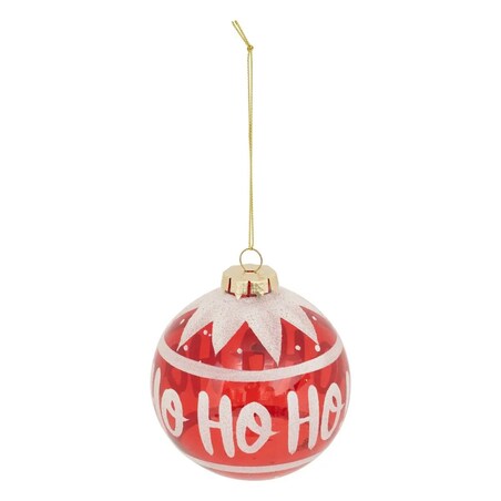 Bombka szklana 9 szt. biało-czerwona, HoHoHo, Ø 9 cm