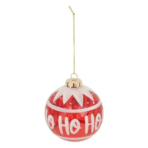 Bombka szklana 9 szt. biało-czerwona, HoHoHo, Ø 9 cm