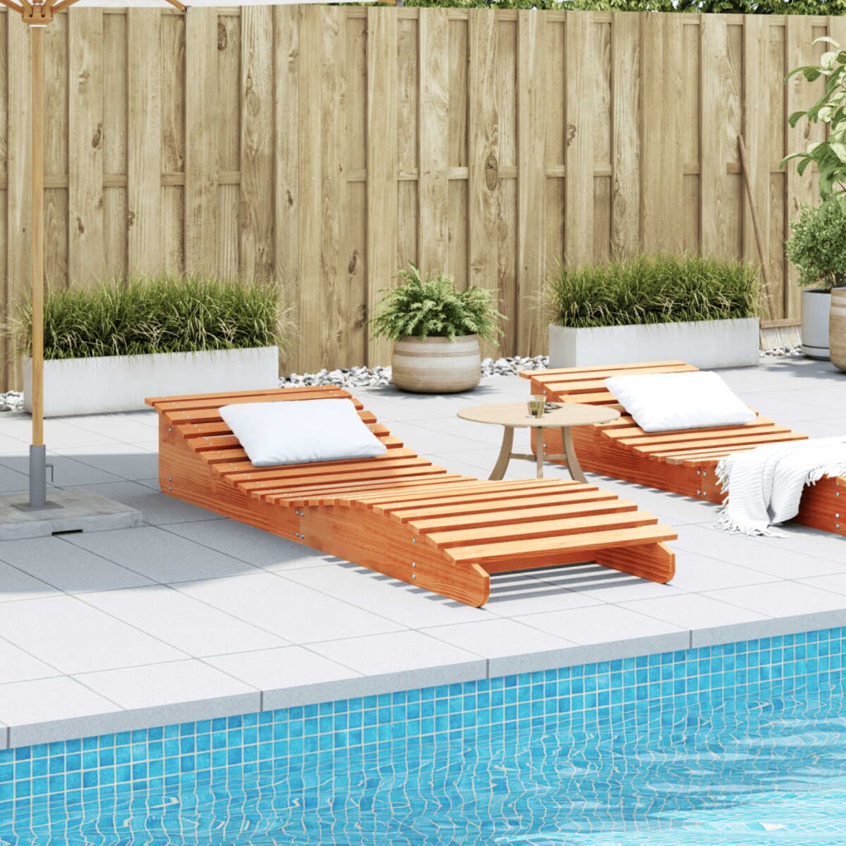 vidaXL Leżak, woskowy brąz, 205x70x31,5 cm, lite drewno sosnowe