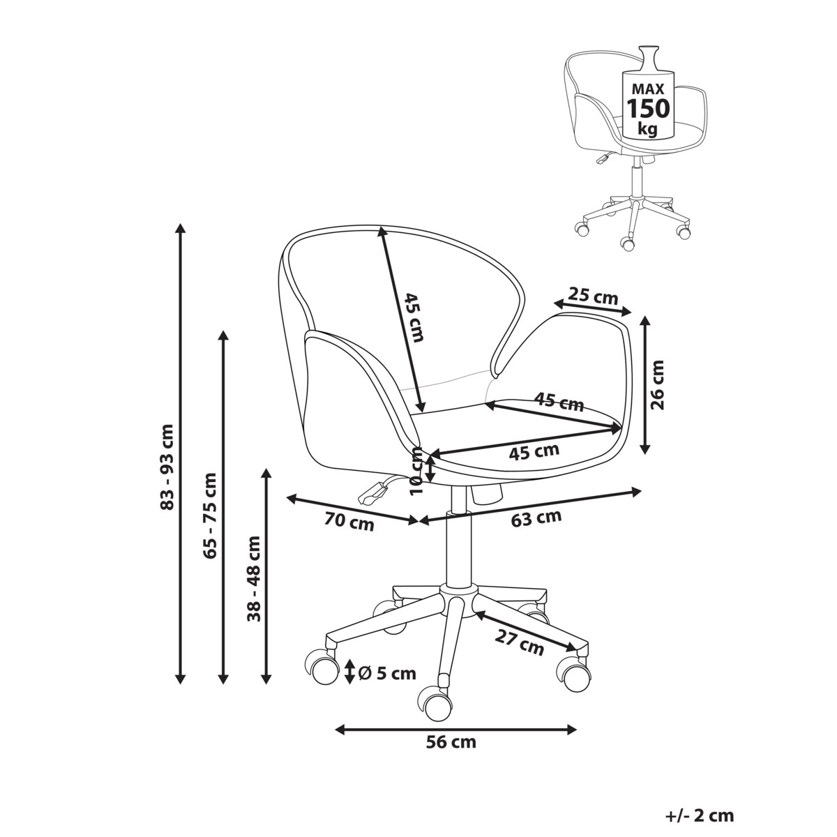 Krzesło obrotowe BELMAR Pomarańczowy