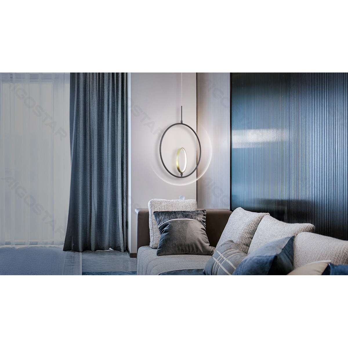 lampa wisząca z aluminium i silikonu | 6500k | nowoczesny design 120 cm