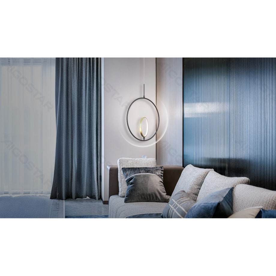 lampa wisząca z aluminium i silikonu | 6500k | nowoczesny design 120 cm