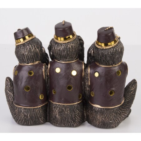 Dekoracja - 3 małpki w czapkach - nie widzę, nie słyszę, nie mówię 15x19x8 cm