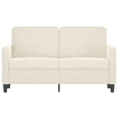 vidaXL Sofa 2-osobowa, kremowy, 120 cm, tapicerowana aksamitem