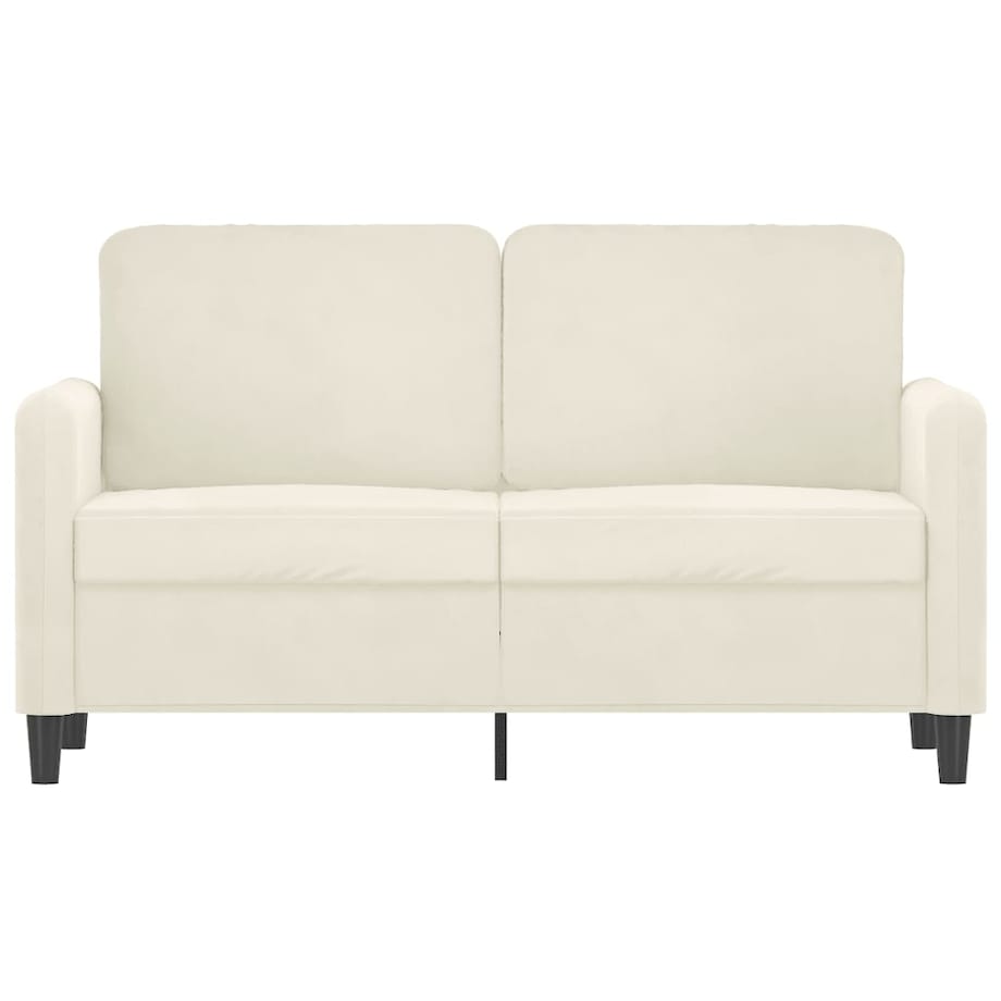 vidaXL Sofa 2-osobowa, kremowy, 120 cm, tapicerowana aksamitem