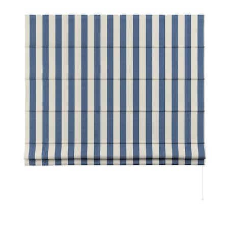 Roleta rzymska Capri, niebiesko-białe pionowe pasy (5,5cm), Quadro