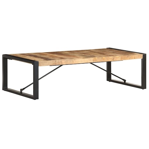vidaXL Stolik kawowy, 140 x 70 x 40 cm, surowe drewno mango