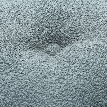 Poduszka okrągła z guzikiem, niebieska bukla, ⌀37 cm, Boucle Teddy