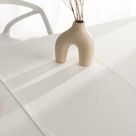 Bieżnik z falbaną 40x160 cm 40x160 śmietankowy biały