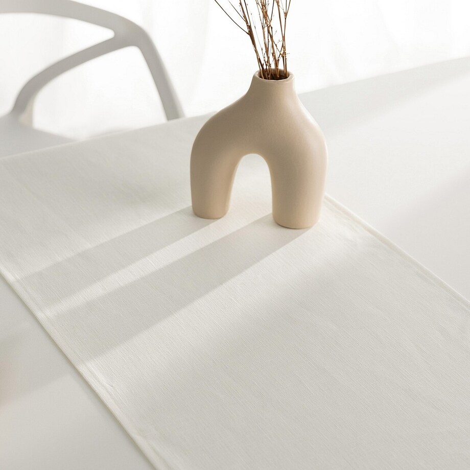 Bieżnik z falbaną 40x160 cm 40x160 śmietankowy biały