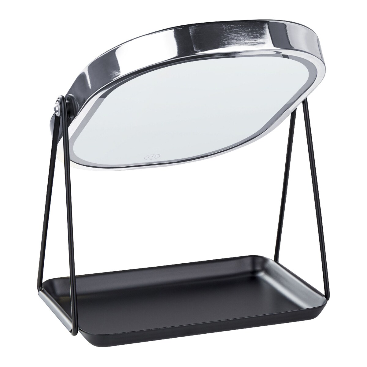 Lusterko kosmetyczne LED 20 x 22 cm srebrne DORDOGNE