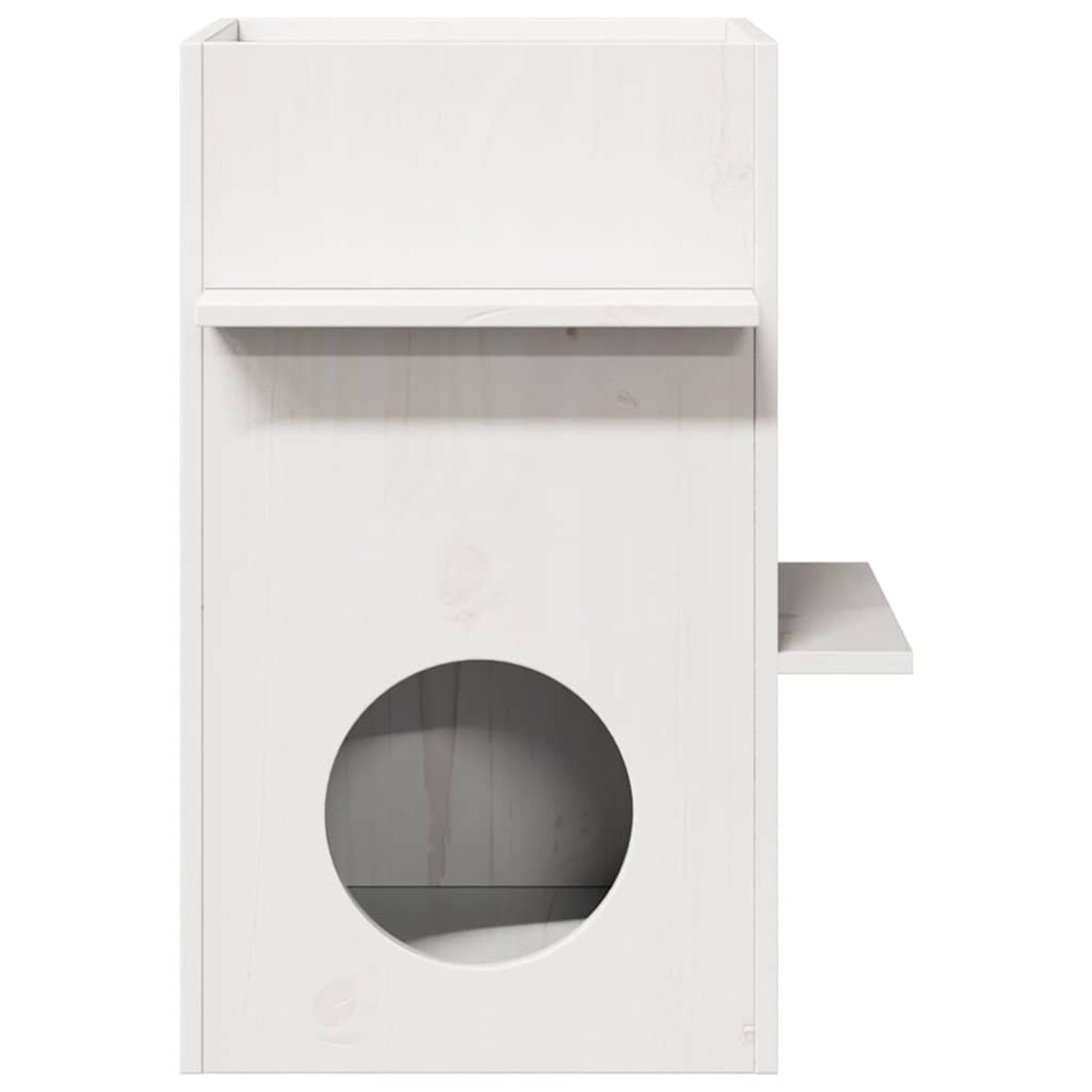 vidaXL Domek dla kota, białe, 43x43x60 cm, lite drewno sosnowe