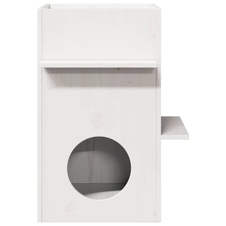 vidaXL Domek dla kota, białe, 43x43x60 cm, lite drewno sosnowe