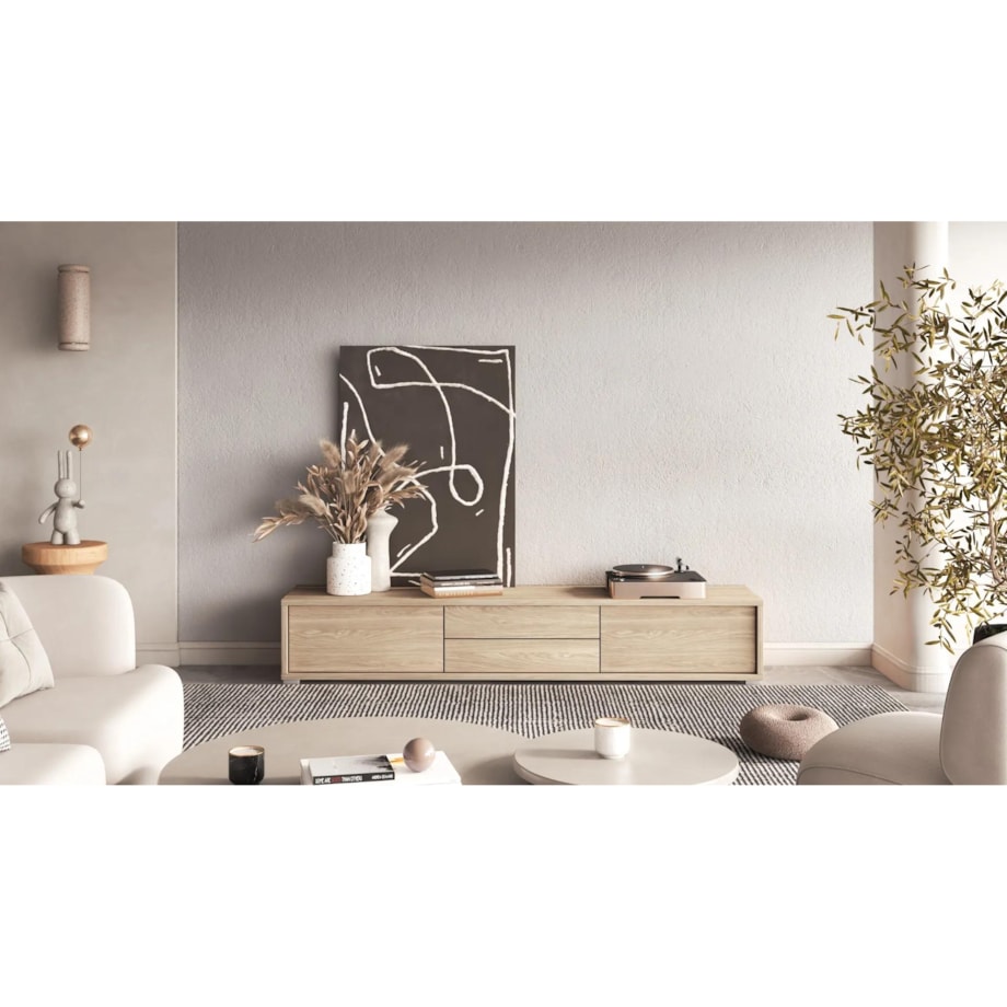 Szafka RTV FRIDA 2K2S 180cm dąb olejowany