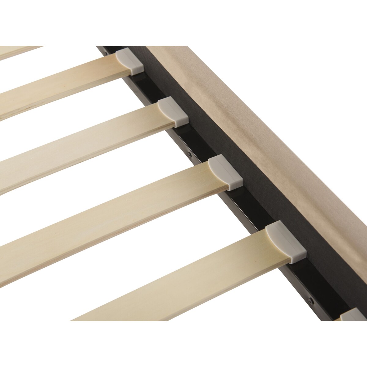 Łóżko welurowe 140 x 200 cm beżowoszare LIMOUX