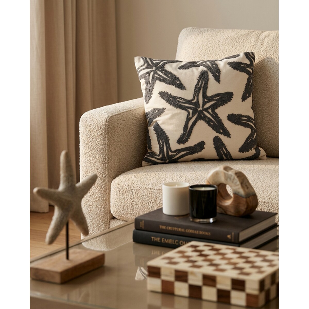 Poduszka dekoracyjna SHP STARFISH 45x45 beż szary