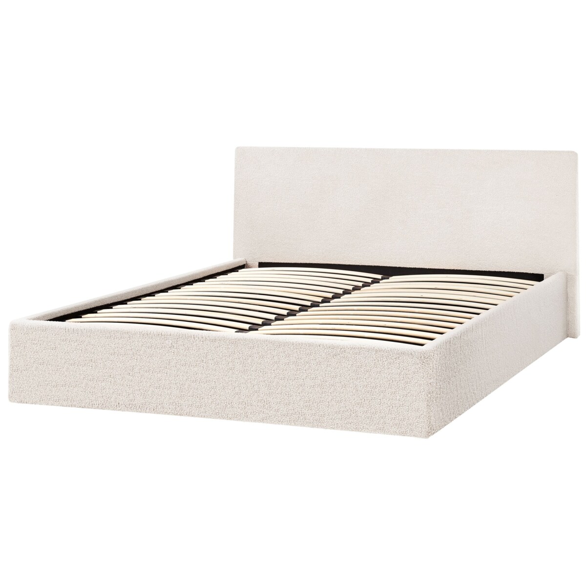 Łóżko z pojemnikiem Boucle ORBEY 140 x 200 cm Złamana biel