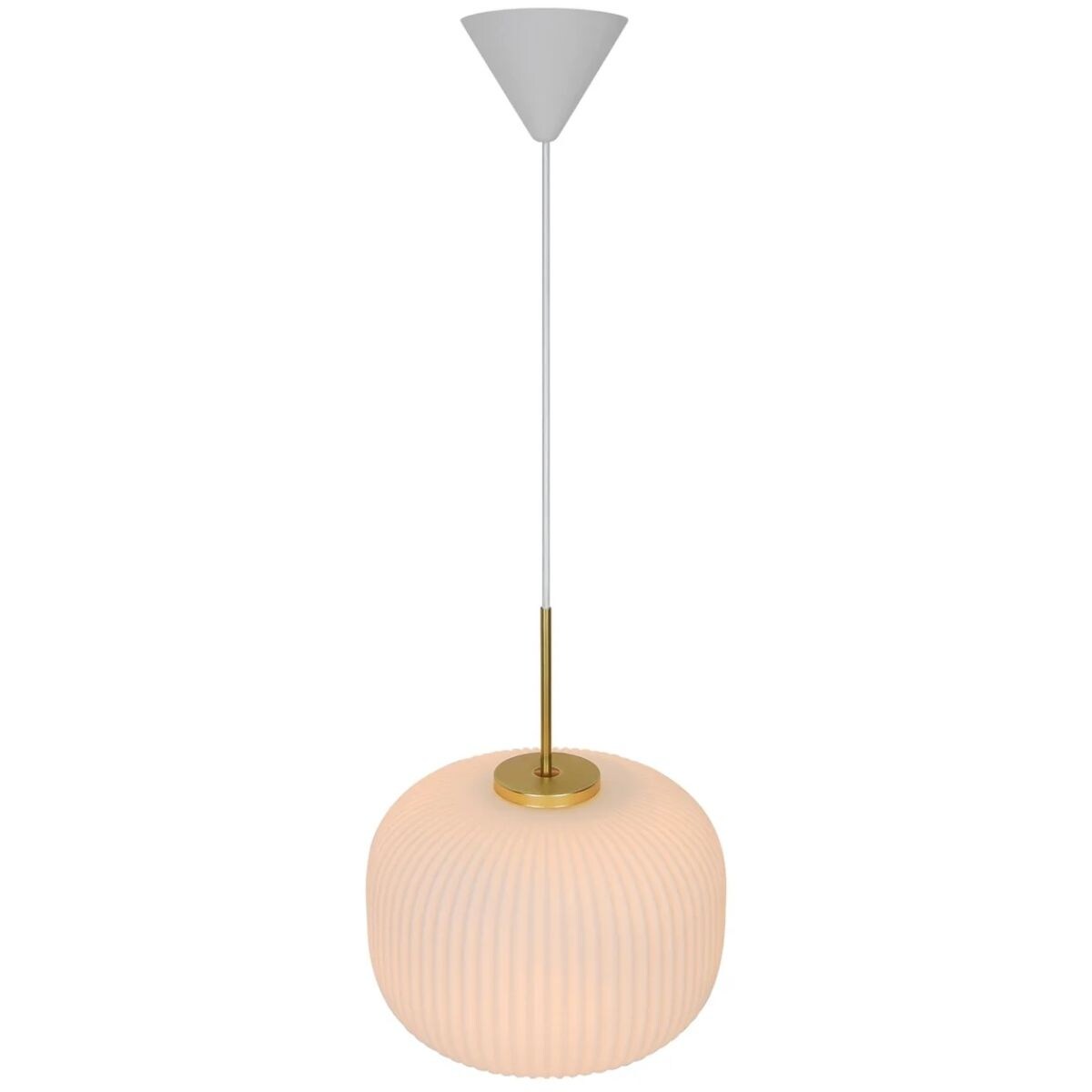 Retro lampa wisząca Milford 2213213001 Nordlux zwis biały mosiądz