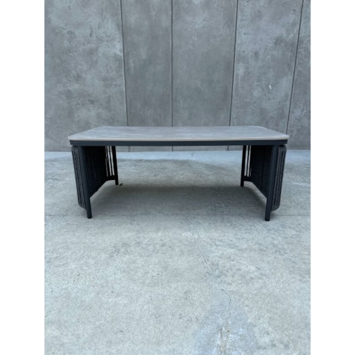 STOLIK ALUMINOWY LEONE W KOLORZE SZARYM