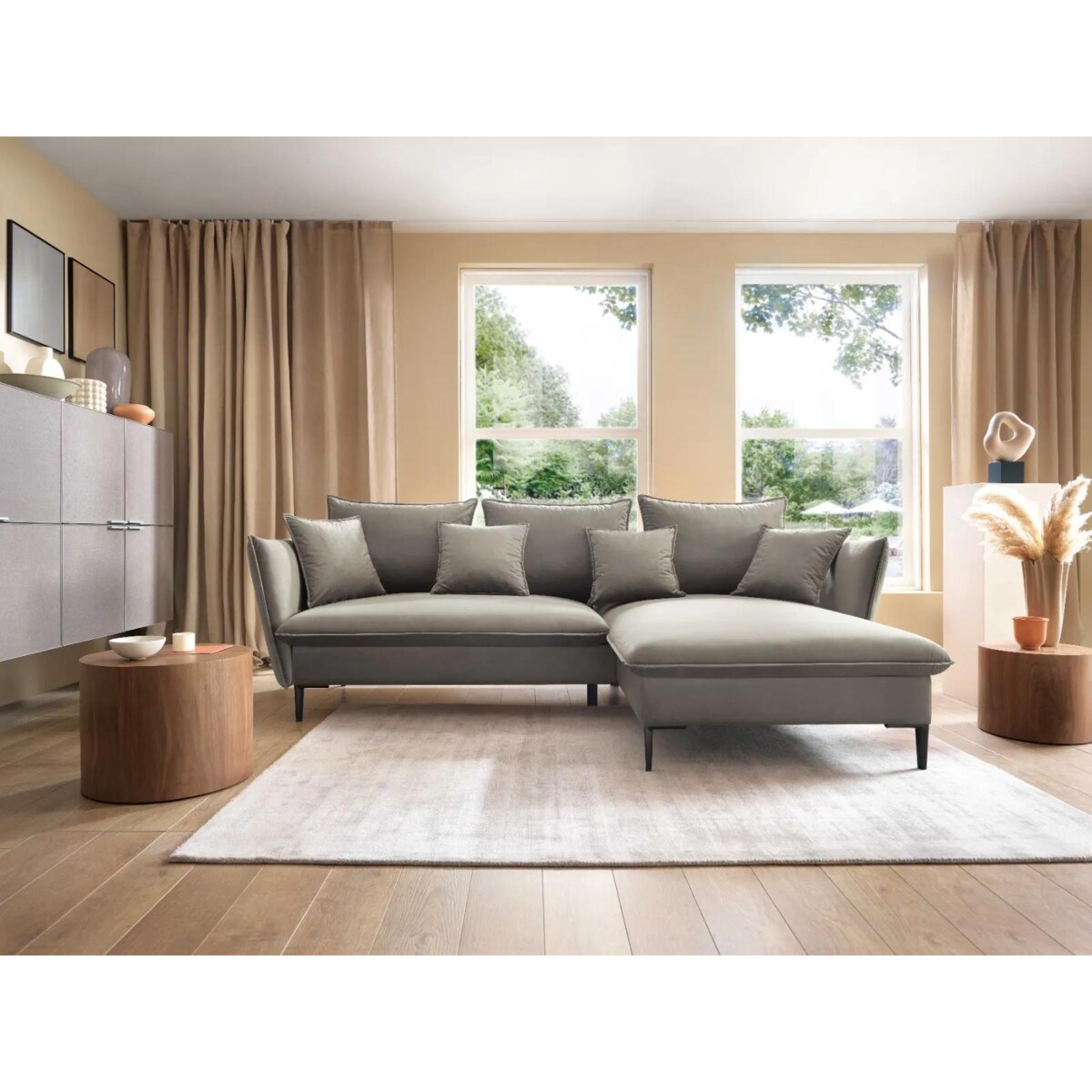 Narożnik z funkcją spania BOSS beżowy prawy/lewy