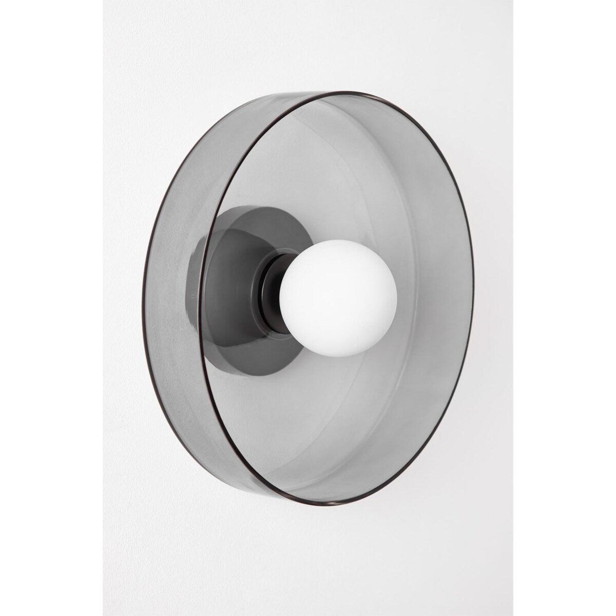 Kinkiet szklany Jaxal czarny Ø35 cm