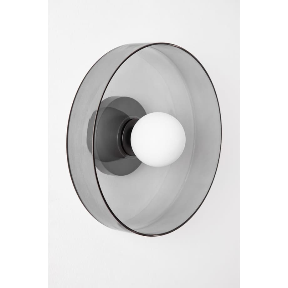 Kinkiet szklany Jaxal czarny Ø35 cm