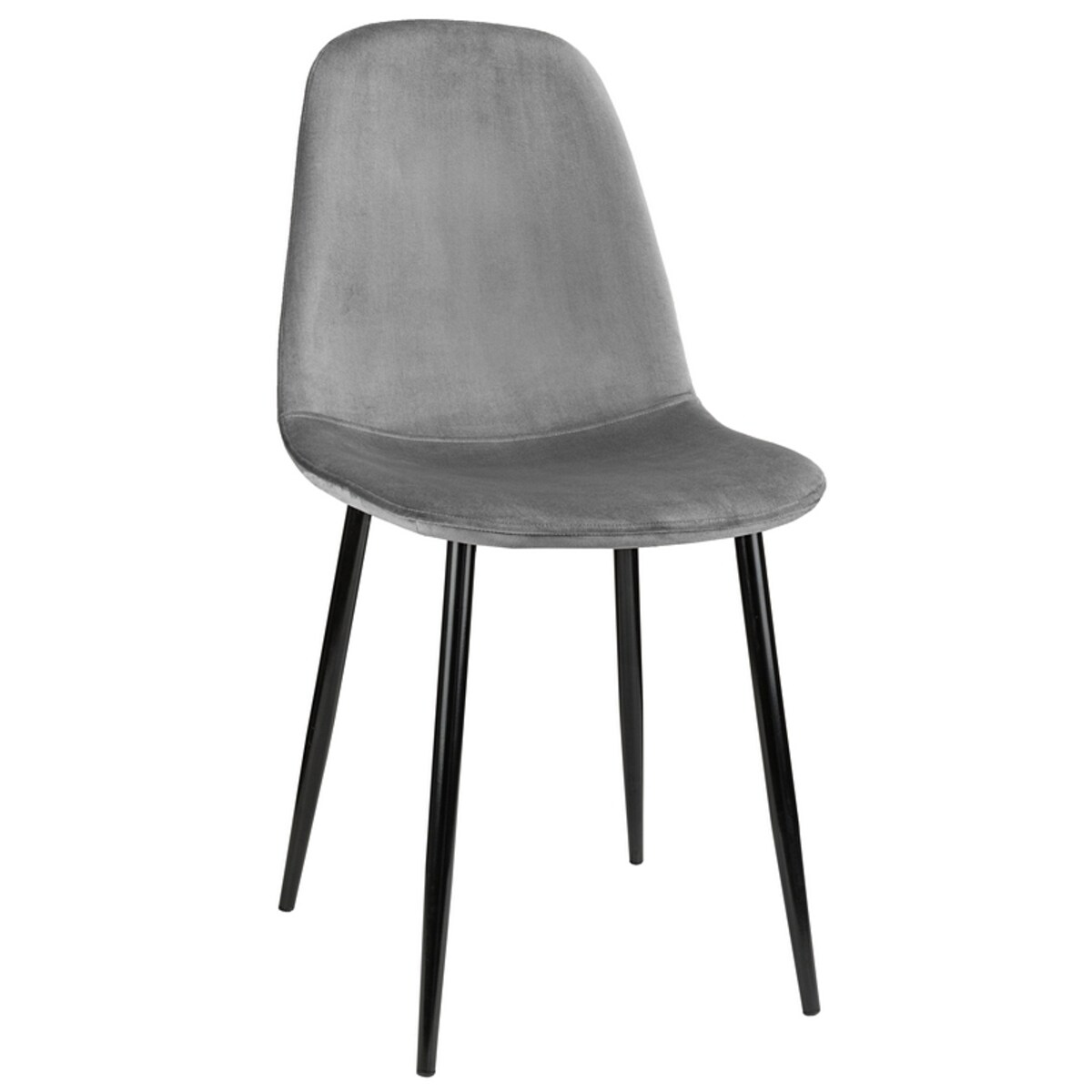 Krzesło tapicerowane welurowe do salonu jadalni szare nowoczesne