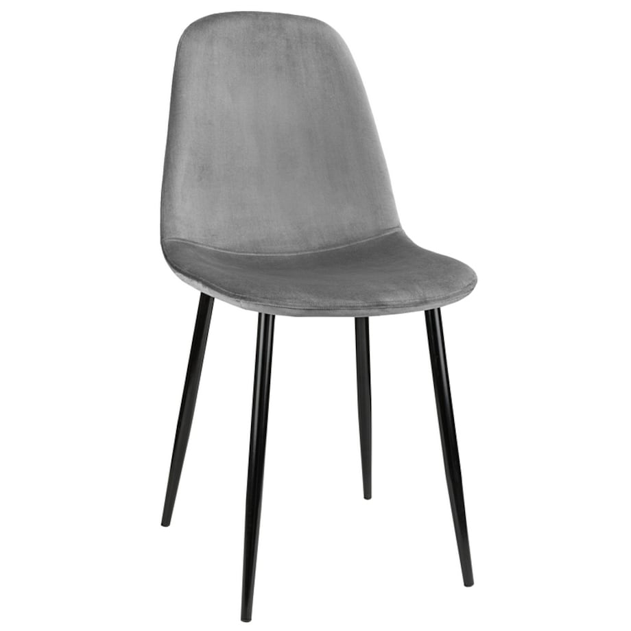 Krzesło tapicerowane welurowe do salonu jadalni szare nowoczesne