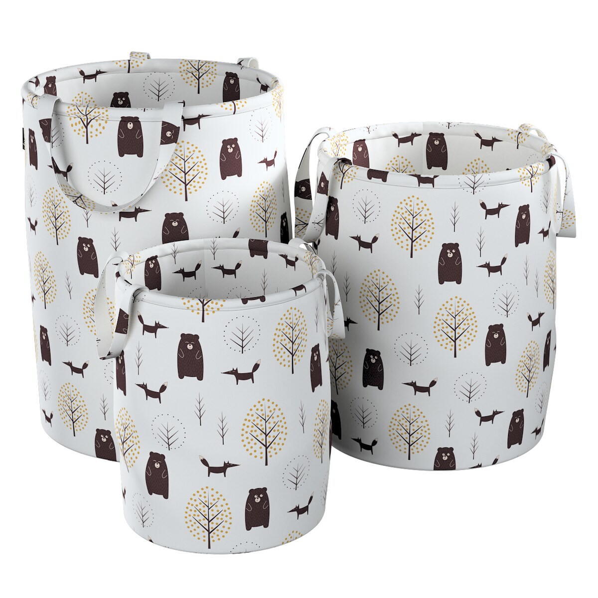 Kosz na zabawki Tobi, ecru-brązowy, 40x50cm, Magic Collection