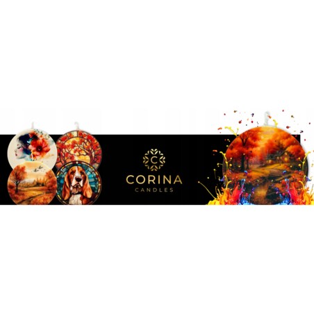 Świeca sojowa dekoracyjna na prezent – jesienna dekoracja do wnętrz, bezzapachowa w pudełku