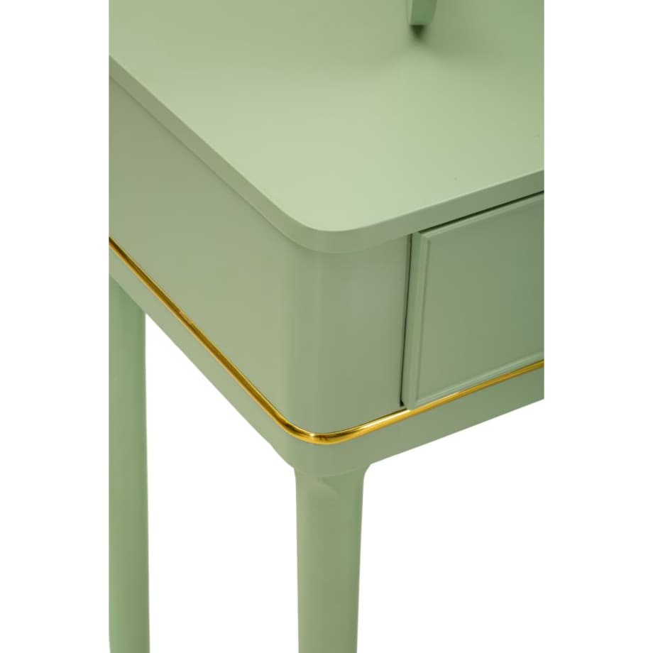 Toaletka Camille Dressin, zestaw 3 szt., 120 x 37 x 79 cm, konsola do makijażu, zielony, złoty, Mauro Ferretti