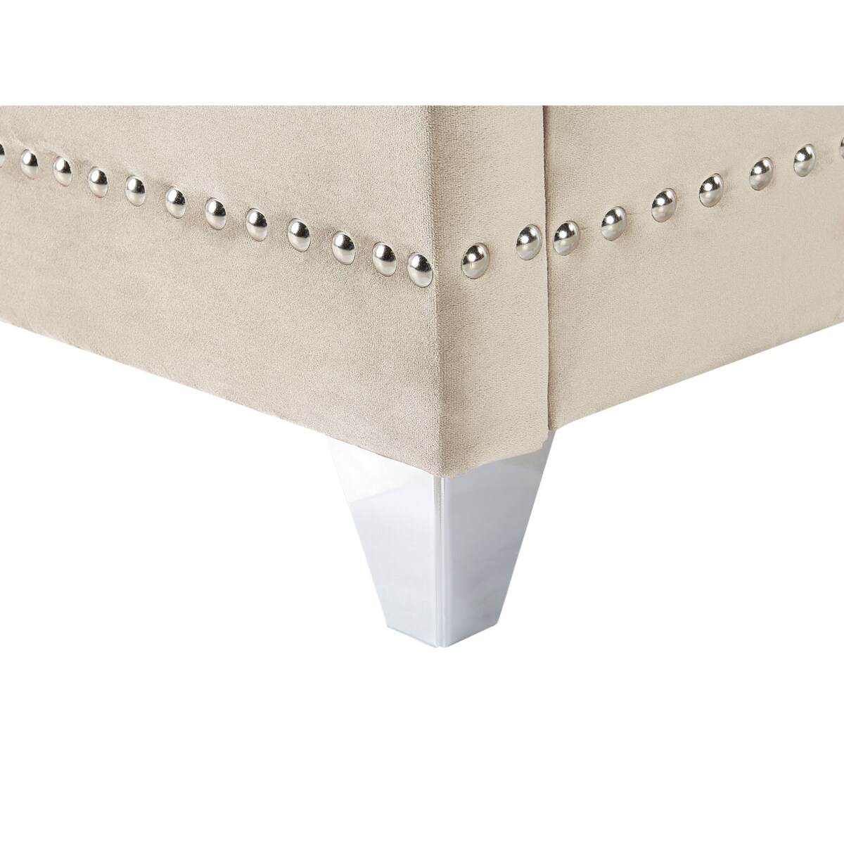 Łóżko welurowe 160 x 200 cm beżowe AYETTE